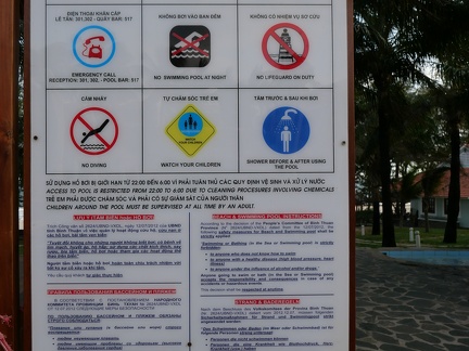 Vietnam - Mue Ne - Phu Hai Pool Rules