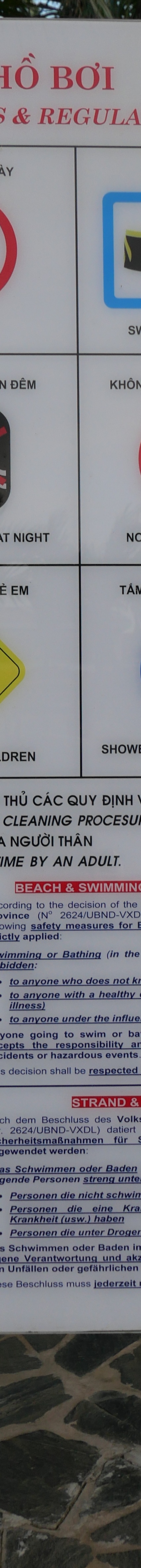 Vietnam - Mue Ne - Phu Hai Pool Rules