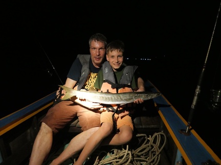 Nachtfischen - auch einen Baracuda war dabei
